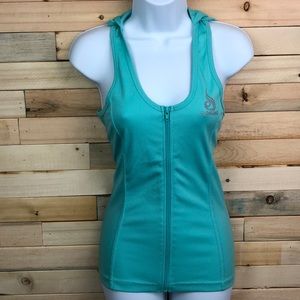 Zip up racer back hoodie